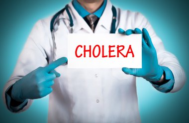 Doktor bir kartı ile tanı - kolera adını tutar