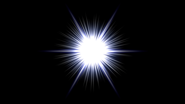 Parlak ışık huzmeleri ile siyah arkaplan üzerinde yıldız patlaması.