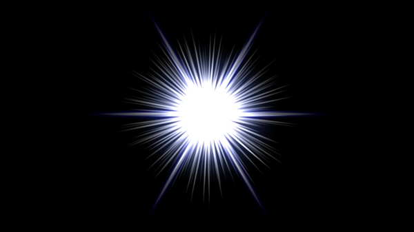 Parlak ışık huzmeleri ile siyah arkaplan üzerinde yıldız patlaması.
