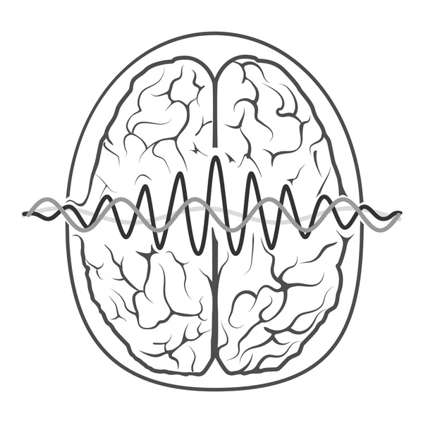 Hersenengolven pictogram — Stockvector