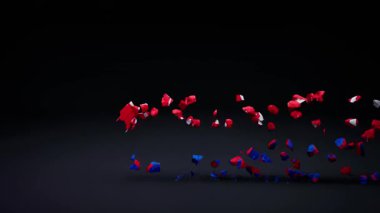 Bayrak Canlandırmalı Kuzey Kore Haritası.