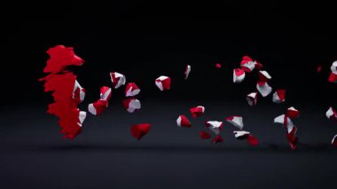 Bayrak Canlandırmalı Türkiye Haritası.