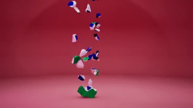 Bayrak Canlandırmalı Lesotho Haritası.