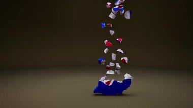 Bayrak Canlandırmalı Paraguay Haritası.