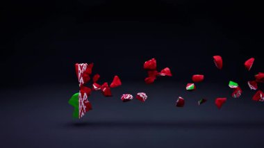 Bayrak Canlandırmalı Belarus Haritası.