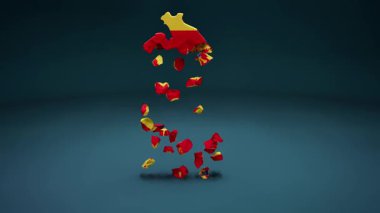 Karadağ Bayrak Canlandırmalı Haritası.