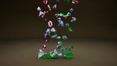 Bayrak Canlandırmalı Cibuti Haritası.