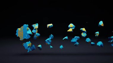 Bayrak Canlandırmalı Kazakistan Haritası.