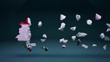 Bayrak Canlandırmalı Macaristan Haritası.