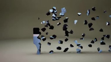 Bayrak Canlandırmalı Botswana Haritası.