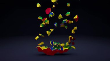 Bayrak Canlandırmalı Etiyopya Haritası.