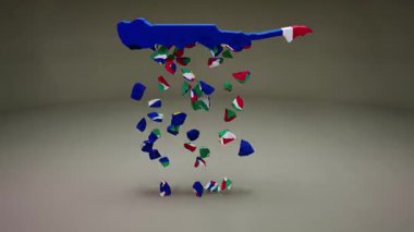 Bayrak Canlandırmalı Namibya Haritası.