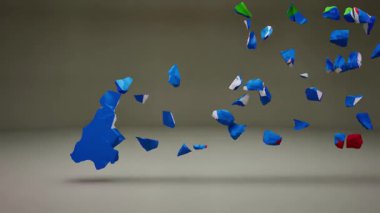 Bayrak Canlandırmalı Ekvator Gine Haritası.