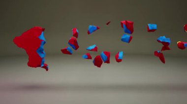 Bayrak Canlandırmalı Moğolistan Haritası.