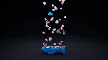 Bayrak Canlandırmalı Lüksemburg Haritası.