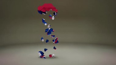 Sırbistan Bayrak Canlandırmalı Haritası.