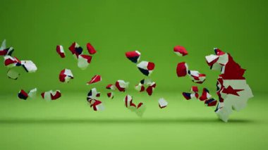 Bayrak Canlandırmalı Panama Haritası.