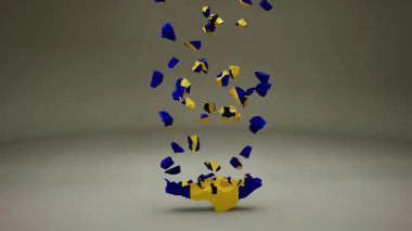 Bayrak Canlandırmalı Barbados Haritası.