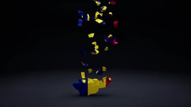 Bayrak Canlandırmalı Çad Haritası.