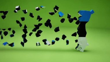 Bayrak Canlandırmalı Estonya Haritası.