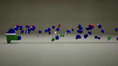 Bayrak Canlandırmalı Gambiya Haritası.