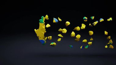 Bayrak Canlandırmalı Gabon Haritası.