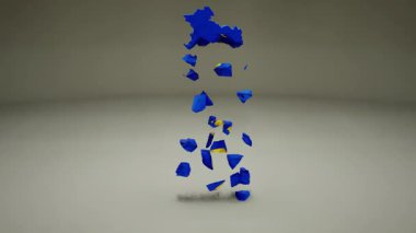 Bayrak Canlandırmalı Kosova Haritası.