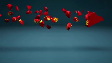 Kırgızistan Bayrak Canlandırmalı Haritası.