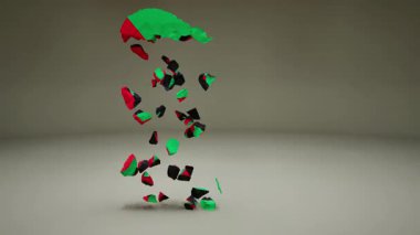 Bayrak Canlandırmalı Martinik Harita.