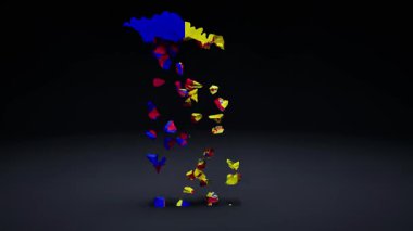 Bayrak Canlandırmalı Moldova Haritası.