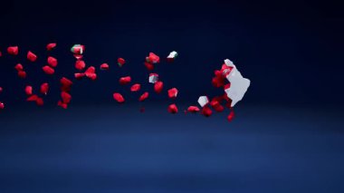 Bayrak Canlandırmalı Umman Haritası.