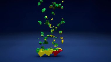 Bayrak Canlandırmalı Kongo Cumhuriyeti Haritası.