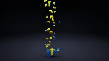 Bayrak Canlandırmalı İsveç Haritası.