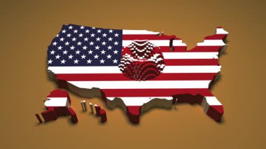 ABD Haritası - Dalgalanma Etkisi Canlandırması