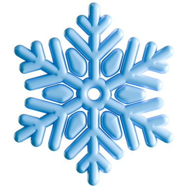 Mükemmel simetrik 3D, parlak, parlak mavi renkli ve şekilli kar taneleri oluşturdu..