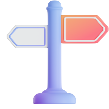 Navigasyon ve UI Tasarımı için Sol ve Sağ Oklarla 3D Hazırlanmış Şirin Pastel Yol İşareti GönderiName