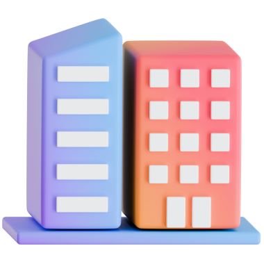 3 Boyutlu Şirin Pastel Şehir Binaları ve Emlak ve Kentsel Mimarlık Konsepti Ofis Apartmanları