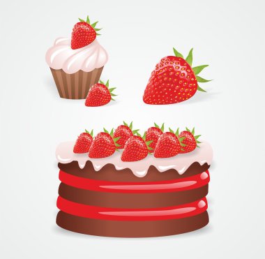 Çilekli çikolatalı pasta.