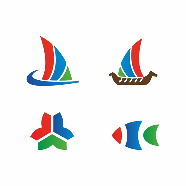 Sea lorem ship boats sign fish — Stockfoto