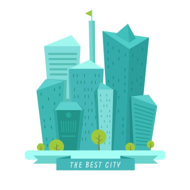 düz tarzda şehir arka plan izole