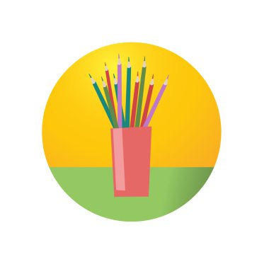 Bir fincan renkli penciles