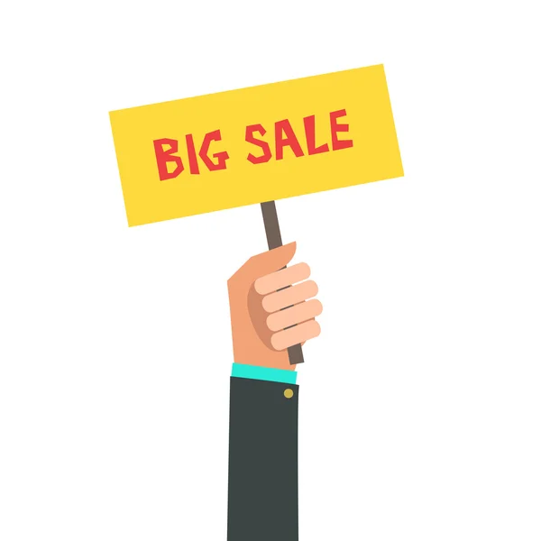 Businessman hand holding "Big Sale" — Stock Vector