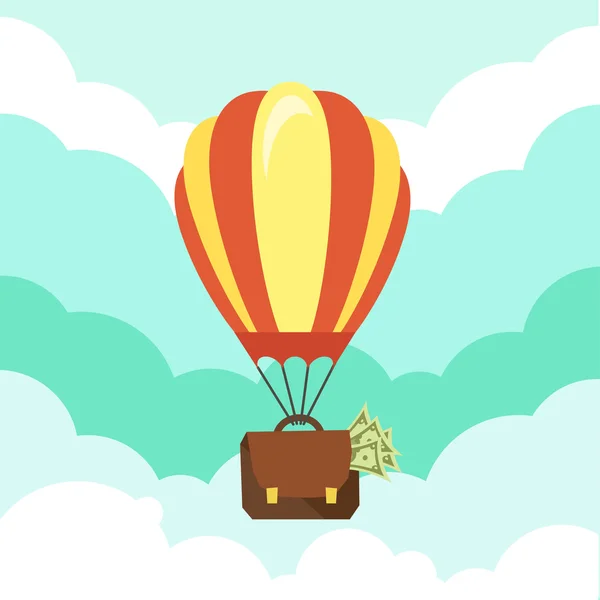 Ballon pneumatique avec valise — Image vectorielle