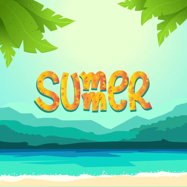 Summer background with sea — Stock Vector