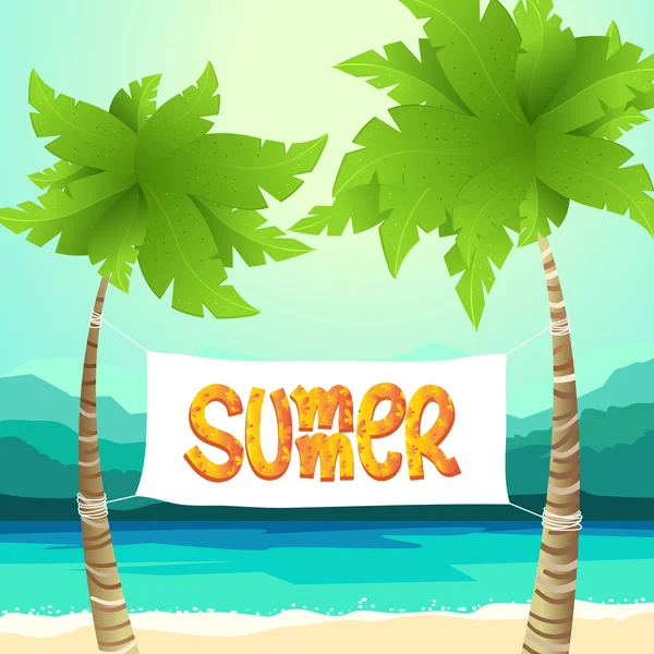 Summer background with sea — Stock Vector