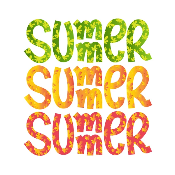 Summer. Colorful hand drawn title — Stock Vector