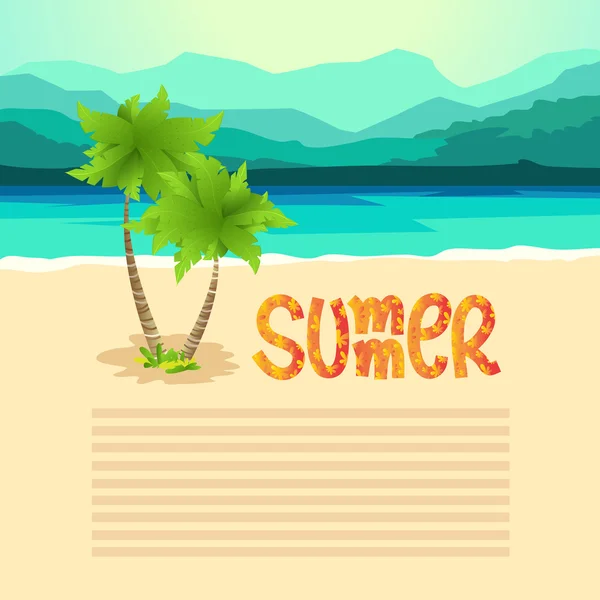 Summer background with sea — Stock Vector