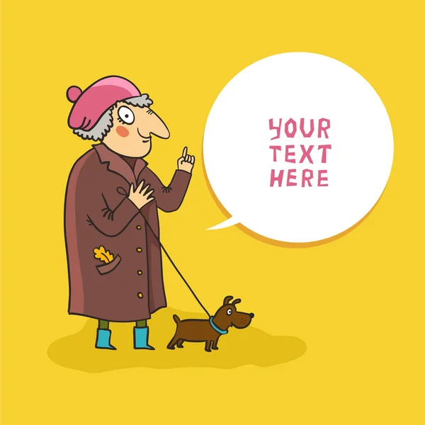 Granny with pointing finger — Stock Vector
