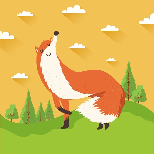 Fox diciendo "Salva la naturaleza ". — Vector de stock