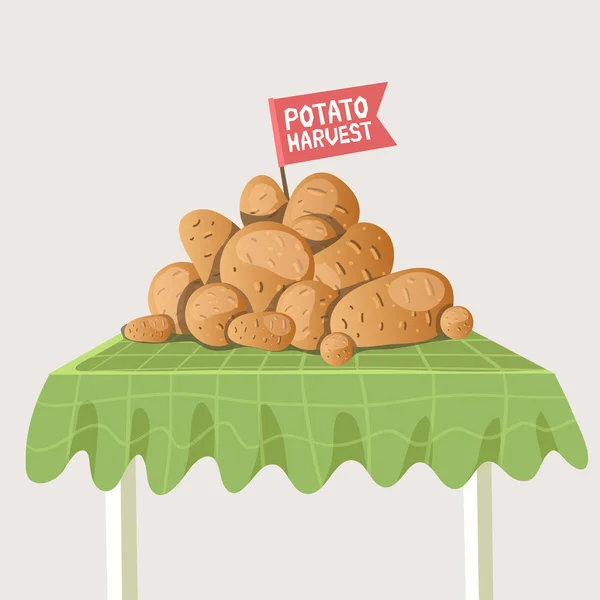 Batatas cruas em uma mesa . —  Vetores de Stock